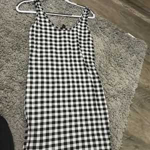 Black and white check tank top dress.